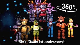 360°| FNAF Ultimate Show - Blu's Studio 1st Anniversary [SFM] (VR Compatible)