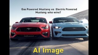 New era of Mustang Muscle Car Racing Gas vs Electric powere. Which one will win in 2025 and beyond?