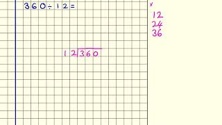 Division using known facts (360 ÷ 12)