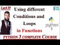 Python Tutorial in Urdu | Hindi | How to use Conditions and Loops in Functions in Python