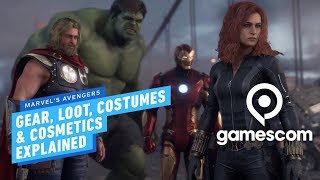 Marvel's Avengers Gear, Loot, Costumes \u0026 Cosmetics Explained - Gamescom 2019