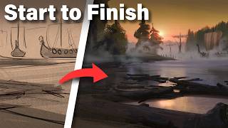 LEARN How to Paint a Landscape Environment from Scratch