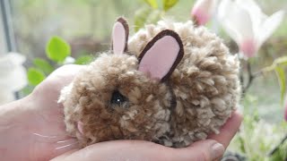 Pompom Hasen selber machen - Osterdeko selbst basteln - DIY Osterhase / Pom Pom Rabbit