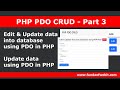 PHP PDO CRUD 3: Edit & Update data into database using pdo in php | Update data using PDO in PHP