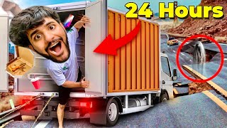 Living 24 Hours in a MOVING TRUCK gone Wrong !!