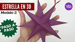 ⭐ESTRELLAS navideñas de PAPEL 3D ✔️MODELO 2 🎄Star CHRISTMAS DECORATION. #estrellasdepapel