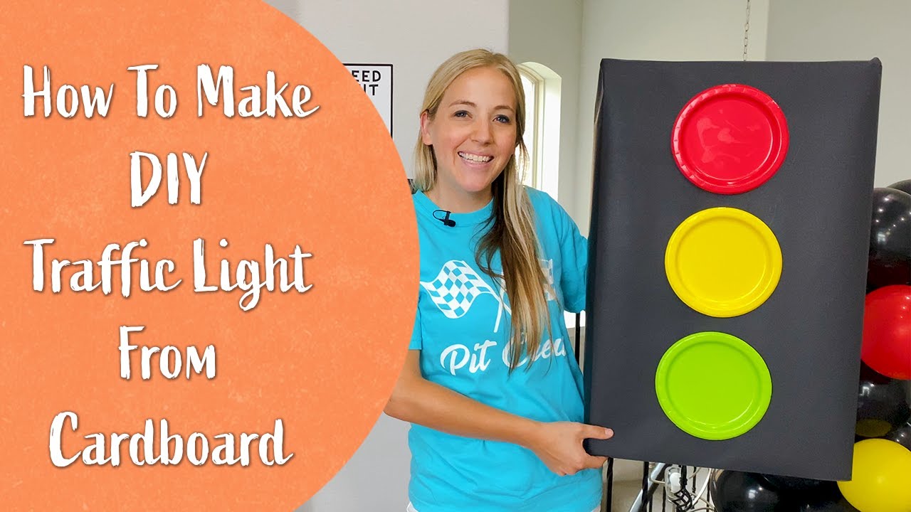 How To Make Diy Traffic Light From Cardboard Youtube