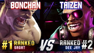SF6 ▰ BONCHAN (#1 Ranked Sagat) vs TAIZEN (#2 Ranked Dee Jay) ▰ High Level Gameplay