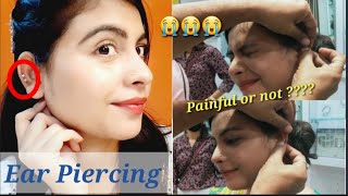 My Ear Piercing Video🔥🔥 ll My  reaction😅 l My Sister's  piercing funny reaction🤣🤣 l Piercing Tips l