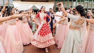 Bride Surprises Everyone With a Dance at the Baraat! - Indian Wedding at Baltimore Harborplace Hotel