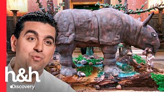 Enorme pastel prehistórico con dinosaurio súper realista | Cake Boss | Discovery H\u0026H