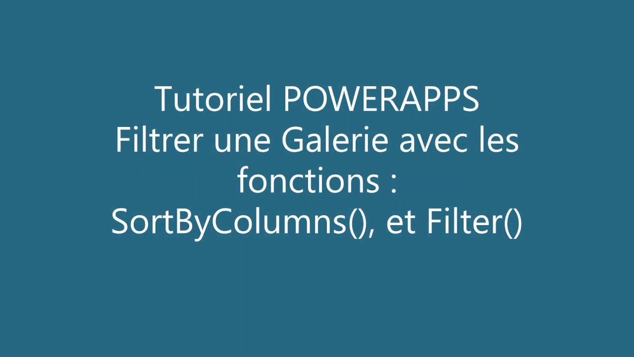 Powerapps Filtre Youtube