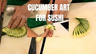 Cucumber art for sushi decoration. BASIC सुशी decoration को लागि काक्रो को फुल कसरि बनाउने।