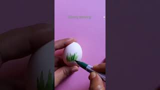 Egg Shell Painting 🌷🌿/Painting with Doms brush pens/#shorts #short #youtubeshorts #satisfying #art
