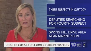 3 suspects taken into custody, 1 at large in Pasco County armed robbery investigation
