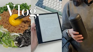 [Vlog] 👌🏻주 3일 야근하는 직장인 브이로그 | 이번 주 읽은 책 추천 | 출퇴근길 필수템 이북리더기 | 크리스마스 화환 레고 | 직장인 OOTD