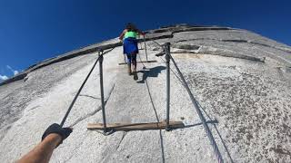 Yosemite Half Dome 4K GoPro - Part 2 Halfway up the cables