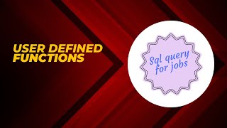 User Defined Scalar Functions in sql |Sql Server|