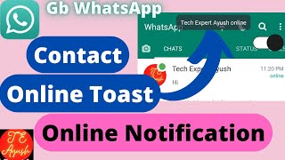 Contact Online Toast In GBWhatsApp - How To See Your Friends Online On WhatsApp