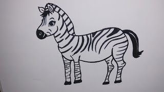 How to draw Zebra easy step by step || Zebra drawing simple and easy way || #zebra #zebradove #art