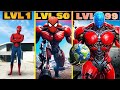 Franklin Stealing Level 1 Spiderman to Level 1,000,000,000 Spiderman Suit in GTA 5!