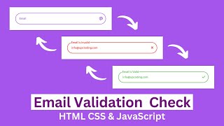 How To Make Email Validation Check Using HTML CSS & JavaScript | Check Email Valid or Not @rsgaming15j