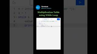 Multiplication Table Using While loop.#newtum #development #softwaredeveloper #programming