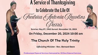 Live Stream of Funeral Service for Fredrica Antonia Rawlins Parris