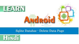 Sqlite Databse - Delete Data Page