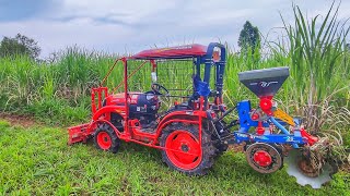 ใส่ปุ๋ยอ้อยครั้งแรก ด้วยผานพรวน 6 ใบ PTO หญ้ารกมากๆ กับรถไถเล็ก Kubota B2740s