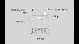 Beginner Guitar Lessons: How to read Guitar Chord Diagrams.