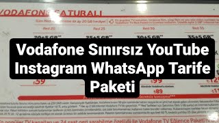 Vodafone sınırsız YouTube, Facebook, Instagram ve WhatsApp kampanya Paketi