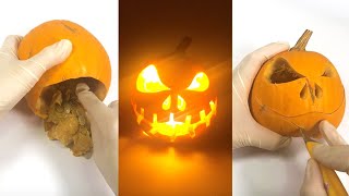 【簡単】ジャックオーランタンの作り方-基礎【ハロウィンDIY】かぼちゃのランプ