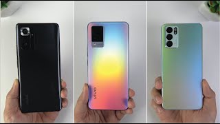 Oppo Reno6 5G vs Redmi Note 10 Pro vs Vivo V21 5G | Video test display, Speedtest, Camera Comparison