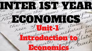 INTER 1ST YEAR ECONOMICS CLASS||UNIT-1|INTRODUCTION TO ECONOMICS|CEC|MEC|CEC IN TELUGU|ONLINE