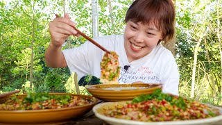 Qiumei Cuisine :  having garlic pork and eggplant salad today