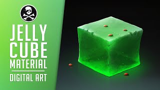 AMAZING JELLY CUBE! Material digital drawing process in Photoshop ● SephirothArt