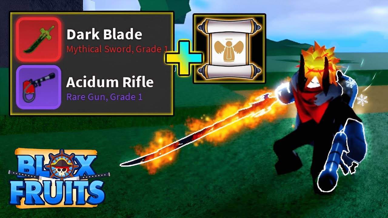 Burning Dark Blade + Frozen Acidum Rifle Bounty Hunting│Blox Fruits ...