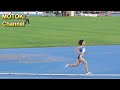 田中希実選手がペースメーカー。豊田自動織機同僚の後藤夢選手を引っ張る。女子1500ｍ、ホクレンディスタンスチャレンジ20周年記念大会、深川。2022年6月22日。