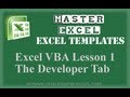 Excel VBA Lesson 1 The Developer Tab