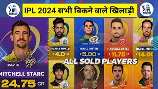 ipl me kon khiladi kitne me bika 2024 | ipl most expensive player 2024,mitchell starc,pat cummins