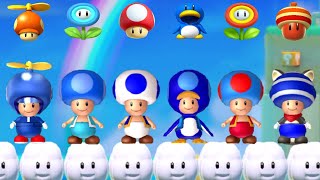 New Super Mario Bros U Deluxe - All Blue Toad Power-Ups