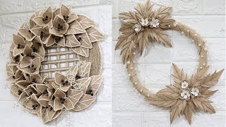 5 Jute wreath craft idea | Home decorating ideas handmade wall hanging