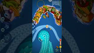 🐍 Worms zone giant boss snake angry kill nonstop epic moments | little snake vs giant worm #shorts