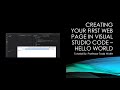 VSCode Tutorial: How to Create your first web page in Visual Studio Code - Hello World