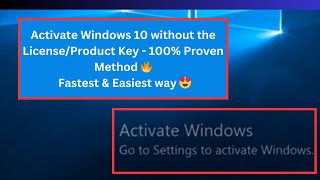 How to Activate Windows 10 \u0026 11 without the License/Product Key - 100% Proven and Easiest Way 2024😍