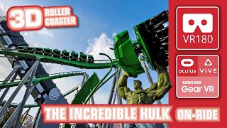 VR Roller Coaster The Incredible Hulk Coaster - 3D VR180 | VR 360 onride POV | Universal Orlando