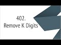 Remove K Digits (Leetcode 402)