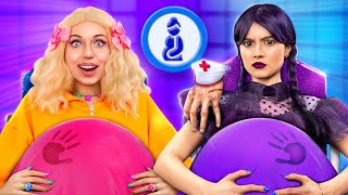 Pregnant Wednesday Addams vs Pregnant Enid! Part 3