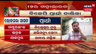 #Election2019: ୩ ଲୋକସଭା ୧୧ ବିଧାନସଭା ଆସନ ପାଇଁ BJPର ପାର୍ଥୀ ଘୋଷଣା,Bhadrakରୁ ଅଭିମନ୍ୟୁ ସେଠୀ ପାର୍ଥୀ |